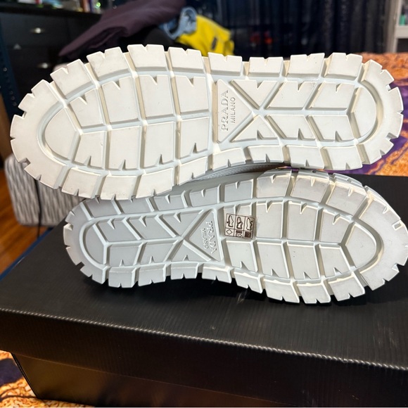 PRADA DOUBLE WHEEL SEQUIN PLATFORM SNEAKERS - Picture 4 of 10